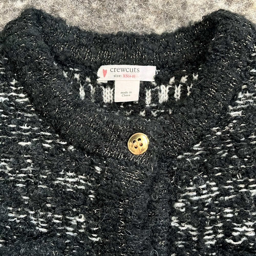 J.Crew Crewcuts Girls' Black Bouclé Lady Jacket/Sweater—XS - Picture 5 of 7